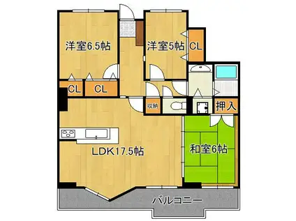 マテール穴生1212(3LDK/12階)の間取り写真