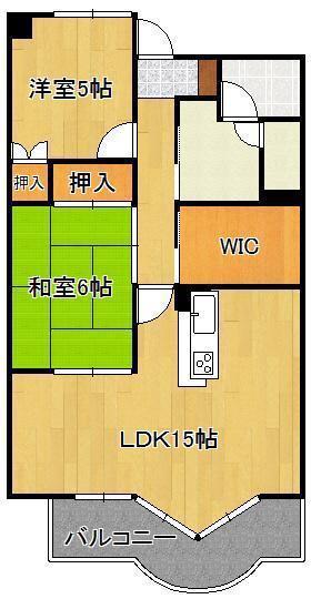 パラシオ高塔(2LDK/5階)の間取り写真