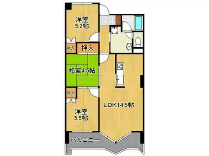 パラシオ高塔(3LDK/8階)の間取り写真