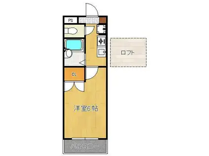 サンピエール菅原Ⅱ(ワンルーム/4階)の間取り写真