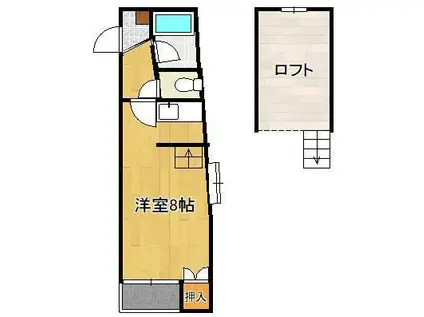 サンピエール菅原Ⅱ(ワンルーム/4階)の間取り写真