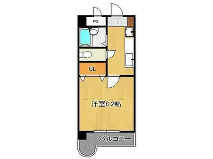 プレミールカネキ(1K/2階)の間取り写真