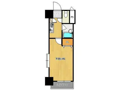 ギャラン筒井(1K/1階)の間取り写真