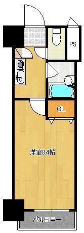 ギャラン筒井(1K/6階)の間取り写真