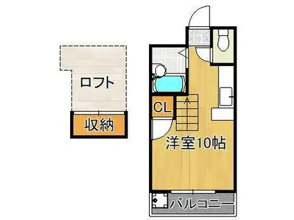 シャルム南八千代(ワンルーム/1階)の間取り写真