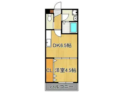 LAVERITENSⅠ(1DK/2階)の間取り写真