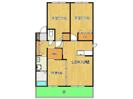 シャーメゾン泉(3LDK/1階)の間取り写真