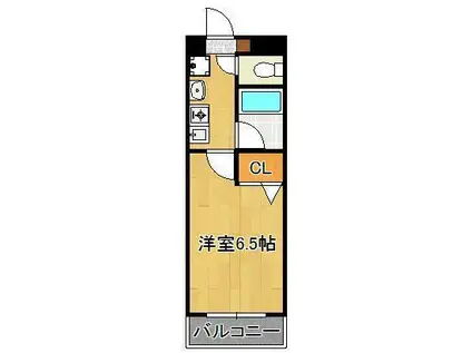 プリメゾン鷹ノ巣(1K/1階)の間取り写真