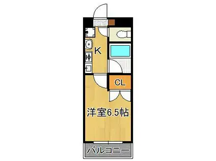 プリメゾン鷹ノ巣(1K/2階)の間取り写真