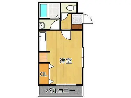 マルイチ鳴水(ワンルーム/1階)の間取り写真