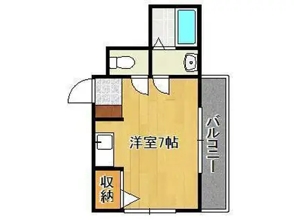 マルイチ鳴水(ワンルーム/1階)の間取り写真