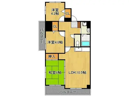 サンヒルズ八千代(3LDK/3階)の間取り写真