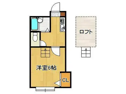 パンシオン ヴィラ プランテ E棟(1K/1階)の間取り写真