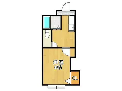 パンシオン ヴィラ プランテ E棟(ワンルーム/2階)の間取り写真