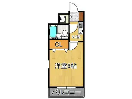 メゾン・ド・青山(1K/2階)の間取り写真