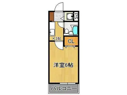 メゾン・ド・青山(1K/3階)の間取り写真