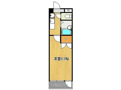 コンドミニアム穴生駅前(1K/4階)の間取り写真