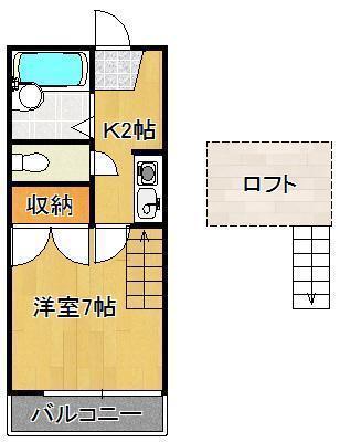 アーバンパレス穴生(1K/1階)の間取り写真
