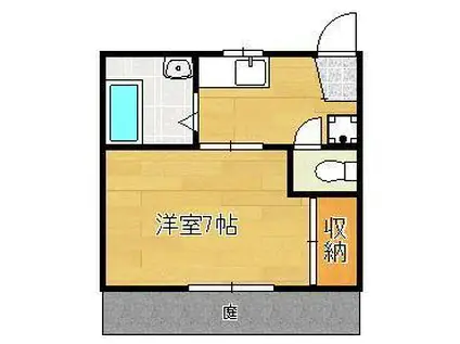 グリーンハウス(1K/1階)の間取り写真