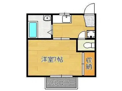 グリーンハウス(1K/2階)の間取り写真