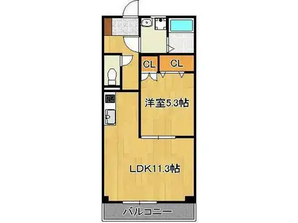 ロハスM(1LDK/5階)の間取り写真