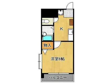 ロイヤルヒルズ黒崎壱番館(1K/5階)の間取り写真