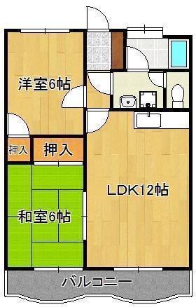 パラッツオ城山(2LDK/1階)の間取り写真
