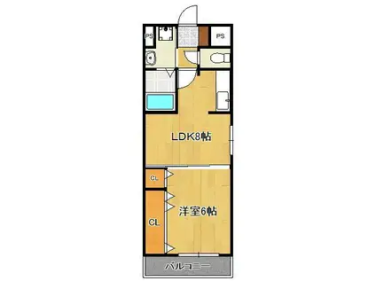 サンピア紅梅(1LDK/5階)の間取り写真