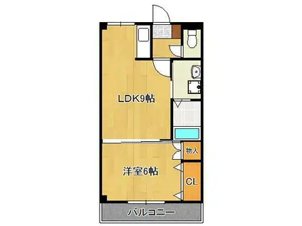 ローズ・フェアリーⅡ(1LDK/3階)の間取り写真