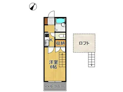 アイディール(1K/2階)の間取り写真
