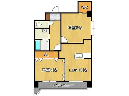 ユリシーズK(2LDK/6階)の間取り写真