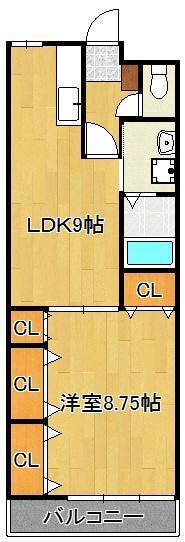 東海マンション(1LDK/2階)の間取り写真