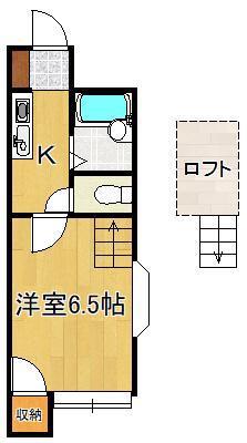 パンシオン森下A棟(1K/2階)の間取り写真