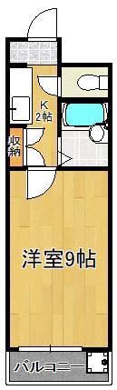 キャステール八千代(1K/3階)の間取り写真