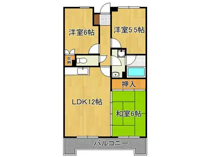 リバーコーポラスOND(3LDK/2階)の間取り写真