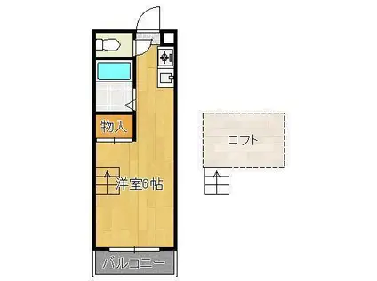 ベルシオン北九州I(ワンルーム/1階)の間取り写真