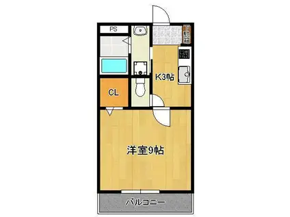 上野マンション(1K/2階)の間取り写真