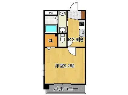 上野マンション(1K/3階)の間取り写真