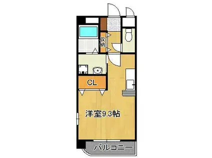 グランシャリオ東鳴水(ワンルーム/3階)の間取り写真