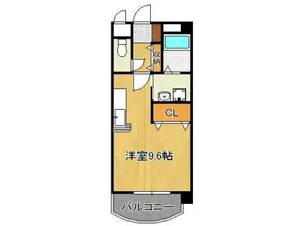 グランシャリオ東鳴水(ワンルーム/3階)の間取り写真