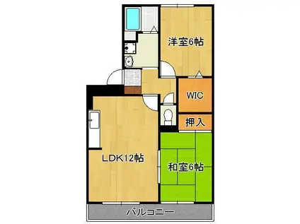 セレブレイト北の浦(2LDK/2階)の間取り写真