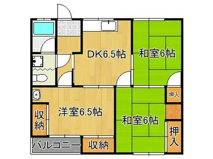 竹尾ハイツ(3DK/2階)の間取り写真