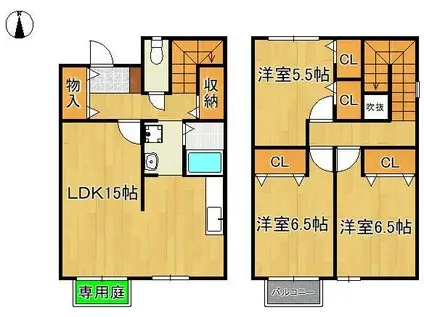 ユニフレックス則松(3LDK/1階)の間取り写真