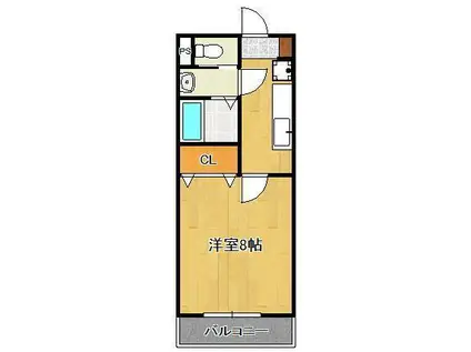 エステート和光(1K/6階)の間取り写真