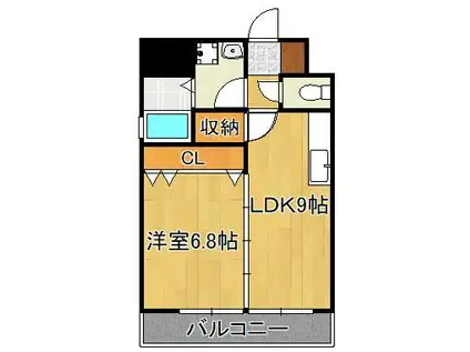 メゾンドポラリス(1LDK/6階)の間取り写真