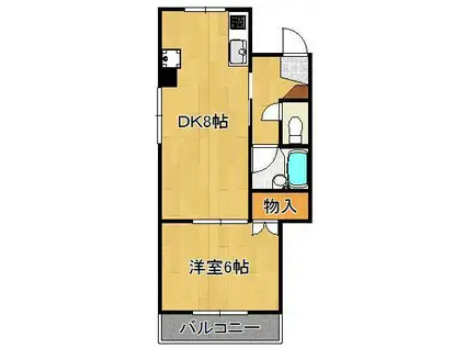 パークハイツ黒崎Ⅰ(1LDK/1階)の間取り写真