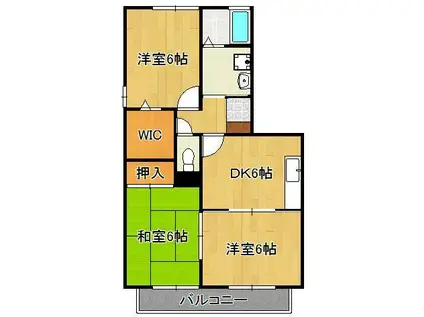 BEEASE(3DK/2階)の間取り写真