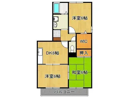 BEEASE(3DK/3階)の間取り写真