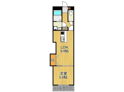 グランアピエ(1LDK/3階)の間取り写真