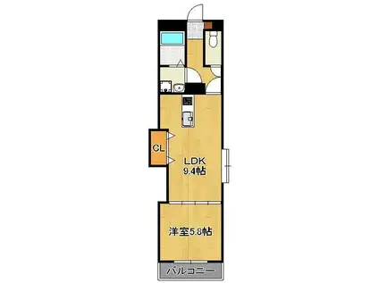 グランアピエ(1LDK/6階)の間取り写真